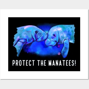 Protect the Manatees! in Colors Drawing Posters and Art